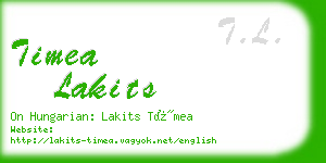 timea lakits business card